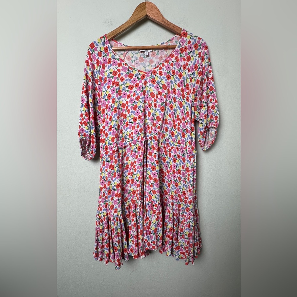 Fresha London Multicolored Floral Mini‎ Dress Size Large